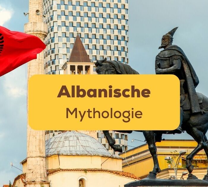 Albanische Flagge in Tirana