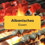 Albanisches Essen, gegrilltes Fleisch auf dem Grill
